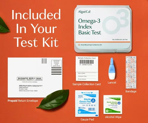 Vista 4 de ALGAECAL Kit de prueba de dedos Omega 3 – Kit de prueba casera fácil con sobre de devolución prepago, resultados rápidos y sin complicaciones