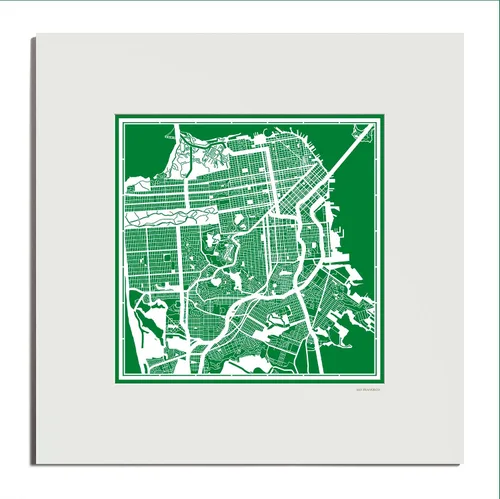 Vista 92 de O3 Design Studio San Diego, CA Paper Cut Map Matted Grey 20x20 in Paper Art