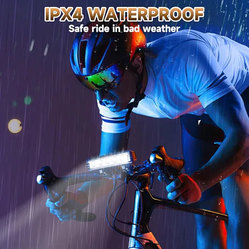 Vista 8 de Potente juego de luces para bicicleta recargables por USB