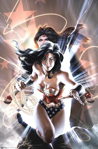 Vista 11 de Trends International DC Comics - Póster de pared de la Mujer Maravilla, 14.725 x 22.375 pulgadas, versión enmarcada de madera de granero