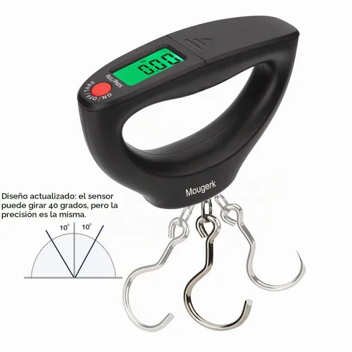 Vista 4 de Báscula portátil de equipaje de 110 libras y 110.2 lbs, básculas postales colgantes digitales, 2 pilas AAA (no incluidas)