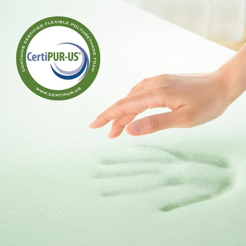 Vista 2 de ZINUS Cubrecolchón de espuma viscoelástica de té verde de 1.5 pulgadas, ropa de cama para dormitorio, capa de alivio de presión, ideal para aliviar