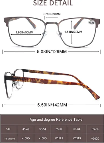 Vista 7 de HEEYYOK Paquete de 3 lentes de lectura para hombres y mujeres, con bloqueo de luz azul, lectores de metal, anteojos ligeros, antideslumbramiento