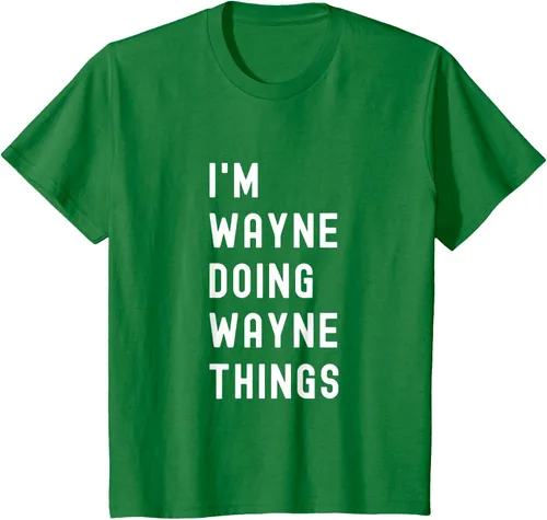 Vista 45 de Camiseta I'm Wayne Doing Wayne Things, Negro