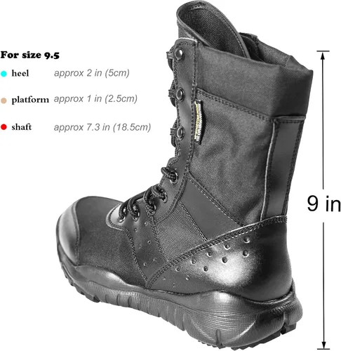 Vista 2 de WWOODTOMLINSON Men's LD Lightweight Combat Boots MicrofiberSuede Leather Military Tactical Boots