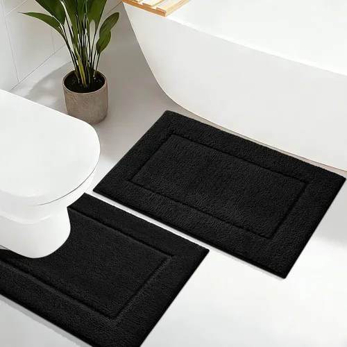 Vista 48 de IM HOME Tapetes de baño, felpa ultra suave, de microfibra esponjosa, absorbente, parte trasera antideslizante, lavable a máquina, tapetes para suelo