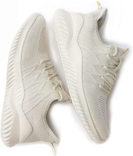 Vista 6 de KEEZMZ Womens Ladies Walking Running Shoes Slip On Lightweight Casual Tennis Sneakers Clothes Shoes Beige