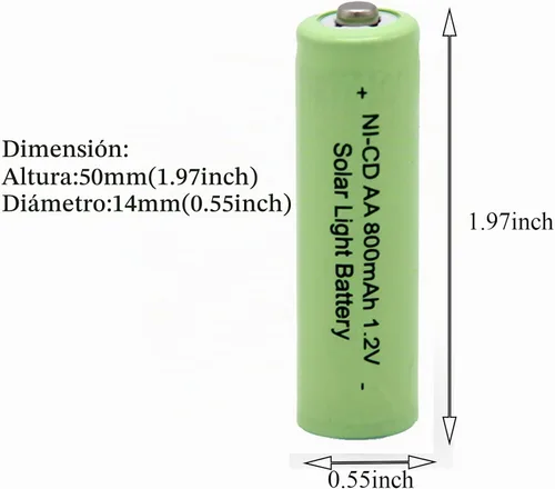 Vista 2 de QBLPOWER Ni-CD AA 800mAh 1.2V batería recargable para luces solares al aire libre lámpara jardín patio césped (8 piezas)