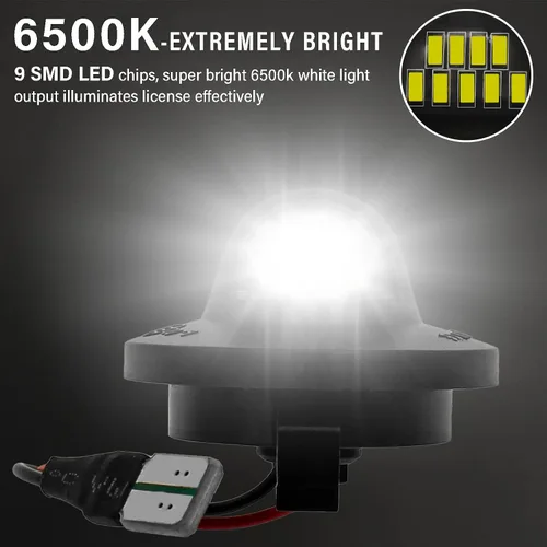 Vista 2 de Luces LED para placa de matrícula compatibles con Ford F150 F250 F350 F450 F550 Bronco Ranger, 6500 K blanco parachoques trasero etiqueta carcasa