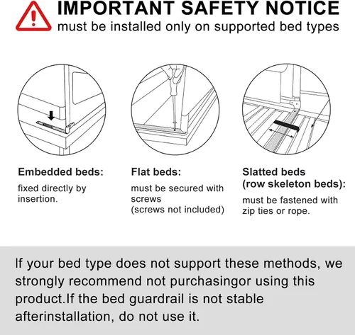 Vista 5 de yulongtengfei Protector de riel de cama para niños pequeños, riel de cama de bebé de altura ajustable, rieles de seguridad para niños