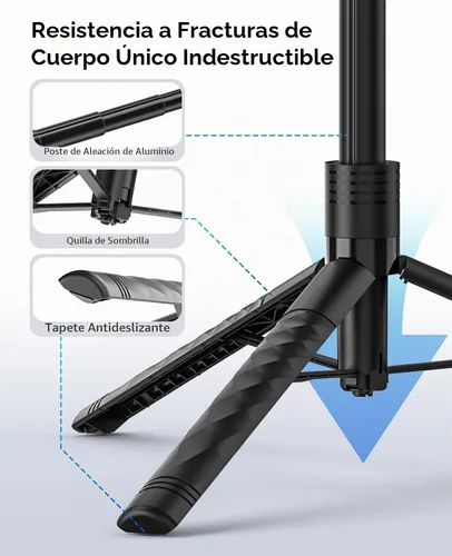 Vista 4 de ORICO Trípode de teléfono de 69 pulgadas, trípode para selfie stick para iPhone con control remoto inalámbrico, soporte giratorio de 360°