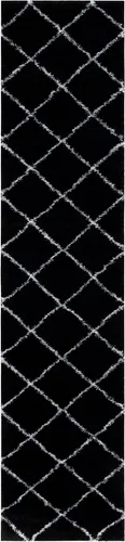 Vista 37 de SAFAVIEH Tahoe Shag Collection - Alfombra para pasillo, 2 x 9 pies, diseño de enrejado, no desprende pelusa y de fácil cuidado, 1.2 pulgadas