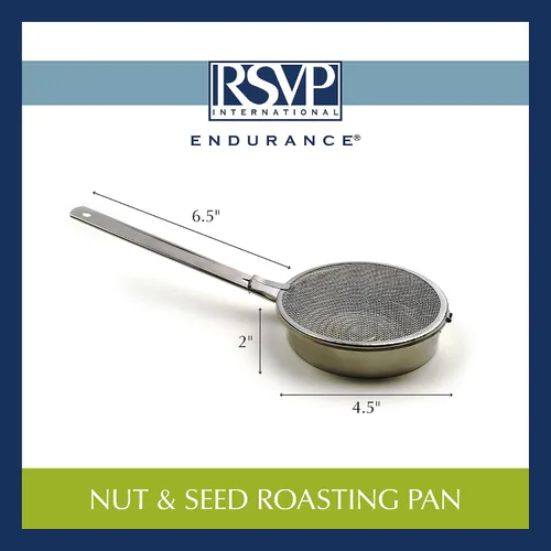 Vista 3 de RSVP International Kitchen Roasting Collection - Bandeja para tostar nueces y semillas, apta para lavavajillas, acero inoxidable