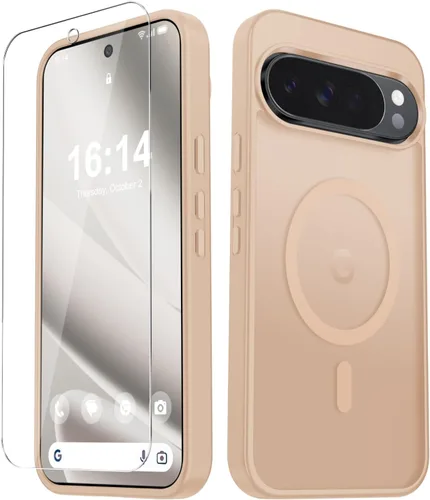 Vista 897 de Funda para Google Pixel 10 Pro XL, cubierta magnética mate, color negro Fit for MagSafe, Screen Protector included, Shockproof Military Grade