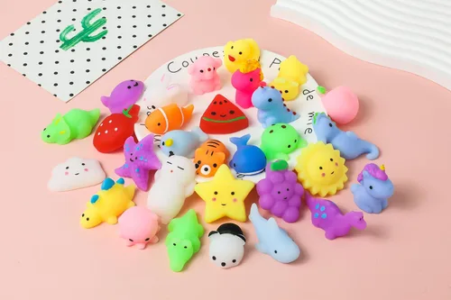 Vista 2 de Juguetes esponjosos, 30 piezas Kawaii Mochi para aliviar el estrés, juguetes para la ansiedad, recuerdos de fiesta