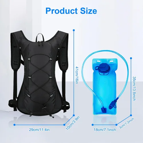 Vista 7 de Mochila de hidratación, mochila de ciclismo al aire libre, mochila de hidratación ligera con vejiga de hidratación de 70 onzas, mochila de agua