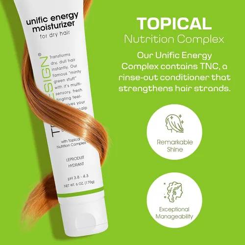 Vista 2 de TRIDESIGN Unific Energy - Acondicionador hidratante sin enjuague para cabello rizado, suero antiencrespamiento y acondicionador profundo