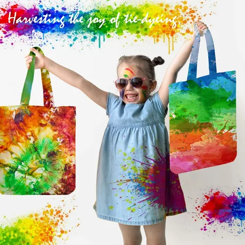 Vista 7 de Vodolo Bolsas blancas para teñido anudado (4 unidades), kits de teñido anudado para adultos, niños, mujeres, grupos grandes, bolsas de algodón