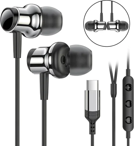 Vista 2 de Auriculares USB C para Samsung S25 S24 S23 Ultra FE S22 A55 A54 Auriculares con Cable Magnéticos Intrauditivos Tipo C con Micrófono Control