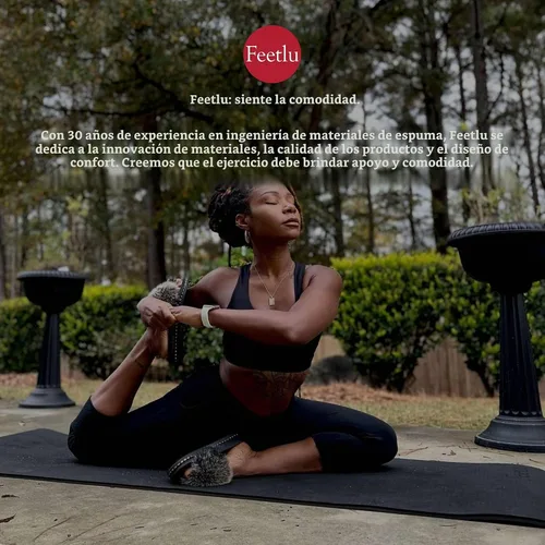 Vista 7 de Extra Thick 12mm Exercise Mat, 74" x 26", Non-Slip with a Yoga Strap
