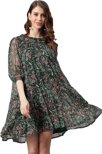 Vista 2 de Janasya - Vestido para mujer, color verde