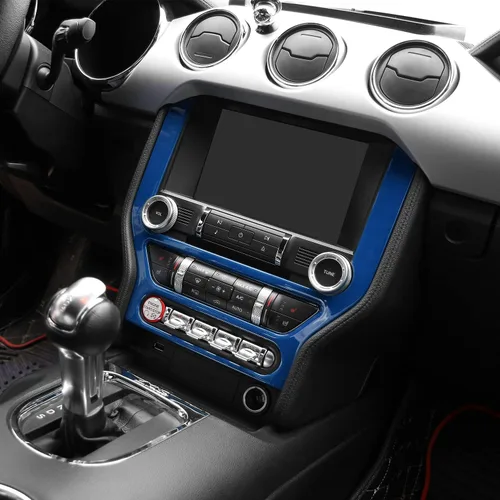 Vista 7 de CheroCar para Ford Mustang - Cubierta de panel de pantalla de navegación para consola central, Marco de decoración interior, Compatible con Ford