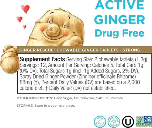 Vista 4 de Tabletas Rescue de The Ginger People, fuertes (10 unidades)