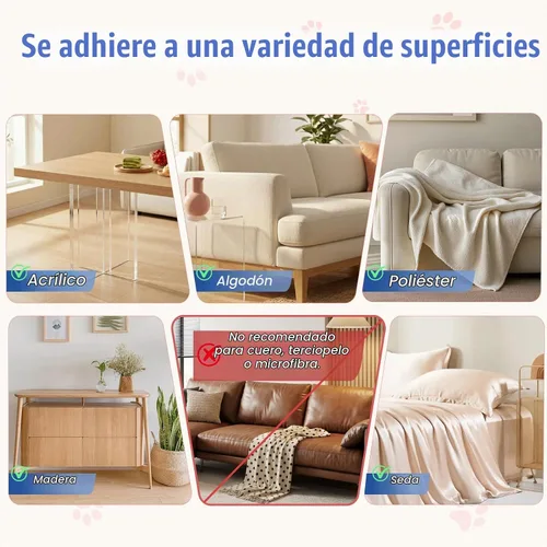 Vista 5 de 24 protectores de muebles de arañazos para gatos, protectores de sofá de doble cara para proteger los arañazos de las garras de los gatos, hojas
