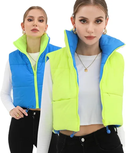 Vista 15 de Xeoxarel Chaleco acolchado corto con bolsillos para mujer (XS-XXL)