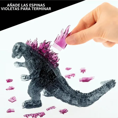 Vista 5 de Bepuzzled, Godzilla Ultra Deluxe - Rompecabezas de cristal 3D, para amantes de Godzilla, coleccionistas y rompecabezas a partir de 12 años