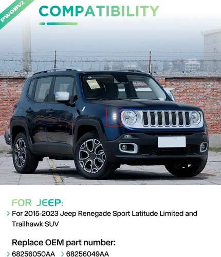 Vista 5 de Conjunto de luces LED laterales blancas para Jeep Renegade 2015-2023 LED blanco