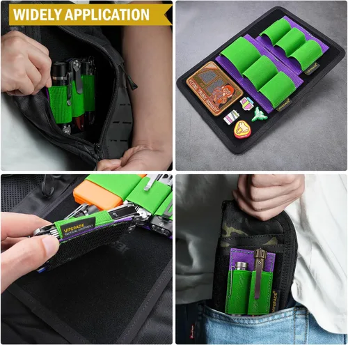 Vista 16 de VIPERADE PL6 Organizador modular EDC táctico, panel de bolsa de inserción elástica con soporte de gancho para accesorios, accesorio para mochila