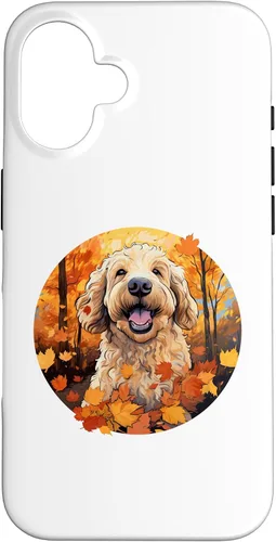 Vista 32 de Goldendoodle Autumn Funny Dog Fall Case for iPhone 17
