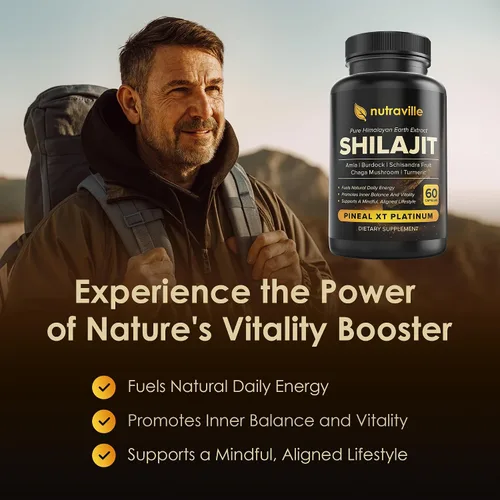 Vista 4 de Pineal XT Platinum – Suplemento puro de Shilajit del Himalaya – Apoya la energía, la salud del cerebro y la memoria – Descalcificación rápida