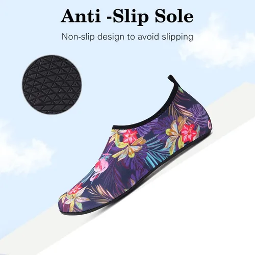 Vista 4 de Calcetines acuáticos, zapatos de agua para playa, calcetines de yoga descalzos de secado rápido para surf, piscina, natación, zapatos para mujeres