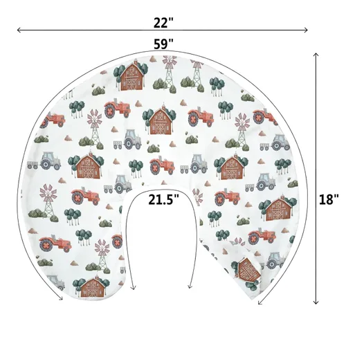 Vista 9 de Boho Farm Life - Fundas de almohada de lactancia para niños y niñas, tractor, granero, prado, funda de almohada de lactancia para almohadas