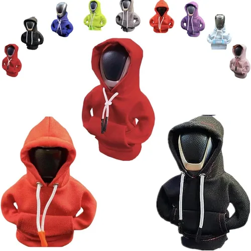 Vista 44 de Funda para palanca de cambios de automóvil, suéter divertido con pomo de palanca de cambios, sudadera con capucha para decoración y protección