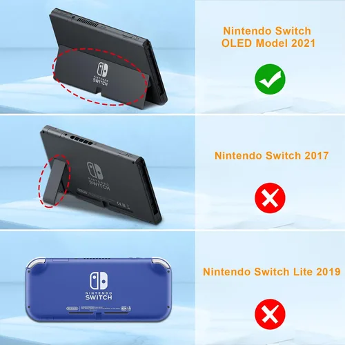 Vista 2 de Fintie Case Compatible with Nintendo Switch OLED Model 2021, Soft Silicone Protective Cover, Anti-Slip Shockproof Case wErgonomic Grip, Grip Case