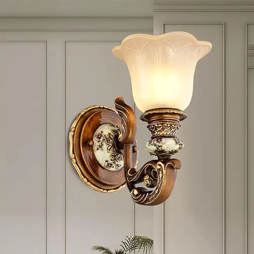 Vista 5 de Wall Lamp European Retro Wall Lamp Living Room Background Lamp Wall Lamp Neoclassical Lamp Bedroom Bedside Lamp Wall Lights for Living Room