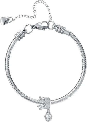 Vista 2 de NanMuc Corona de princesa con dije de corazón para niñas hija hermana mujer para regalo de cumpleaños Metal Cobre