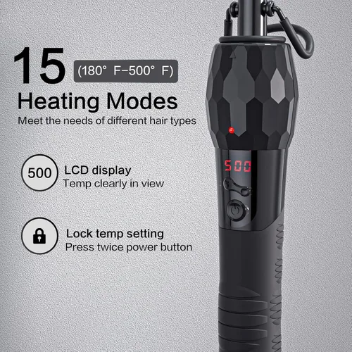 Vista 2 de 180°F-500°F alisador eléctrico de peine caliente para pelucas de encaje