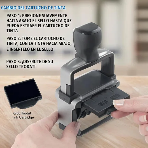 Vista 5 de Trodat 5558 - Sello numérico manual profesional, 8 dígitos, autoentintado, caracteres de 3/16" (5 mm), tinta negra