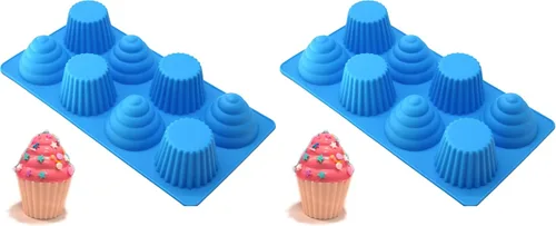 Vista 9 de X-Haibei Gran cono de helado Cupcake Jabón Pan Bakeware Bandeja de 8 cavidades