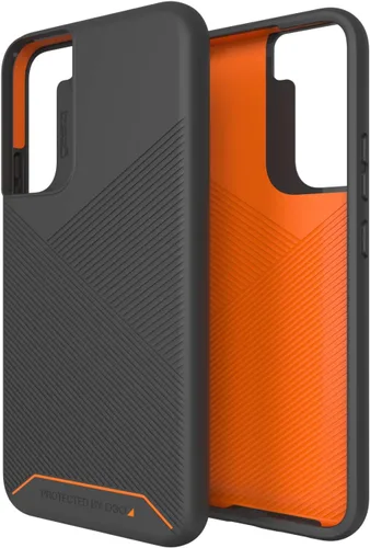 Vista 30 de ZAGG Gear4 Milan - Funda azul Aurora - que destaca el material de protección D3O para Samsung Galaxy S22