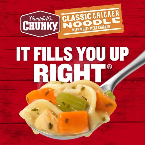 Vista 7 de Campbell's Chunky Sopa clásica de fideos con pollo, lata de 18.6 onzas