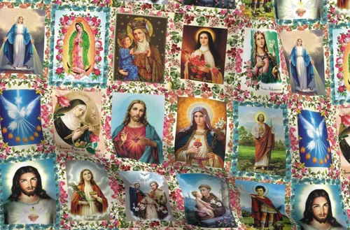 Vista 4 de Tela Spoonflower Santos Católicos Religiosos en Petal Signature Cotton