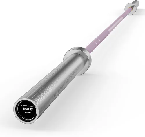 Vista 11 de PAPABABE Olympic Barbell, 4ft/6.5ft Straight Barbell for Strength Training and Technique Adjusting, 2 inch Womens Olympic Bar with Moderate Knurling