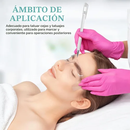 Vista 6 de Beaupretty Pluma de mapeo de cejas Microblading Mapping Pen Stencil Maquillaje Ojo Cejas Labios Forros Blanco Maquillaje Posición Marca Herramientas