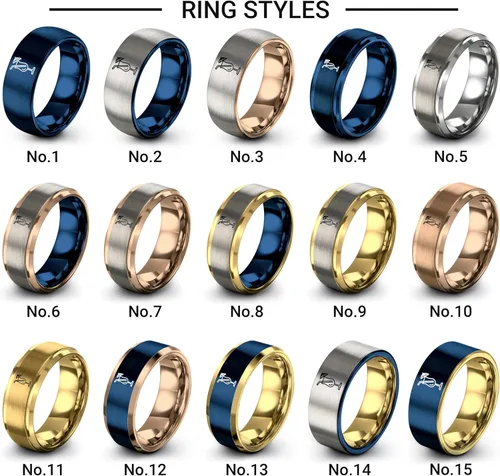 Vista 4 de Anillo de bebida tropical Regalo para fanáticos de las bebidas tropicales pulido pulido hombres y mujeres Amarillo rosa dorado azul plata Banda