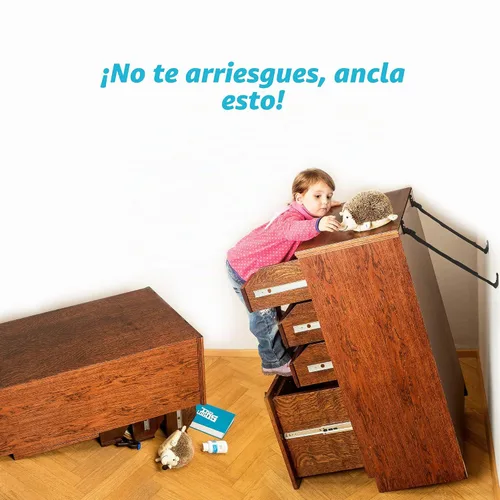 Vista 4 de Boxiki kids Correas para muebles – Correa antipunta para seguridad de bebés y niños – Paquete de 8 correas ajustables de pared y correas de TV